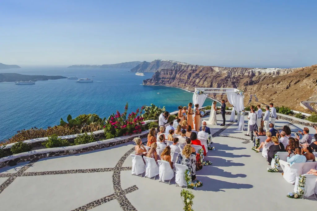 a group of people at a wedding ceremony